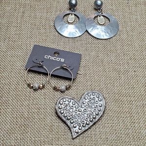 Chico's Jewelry Collection Earrings Brooch
